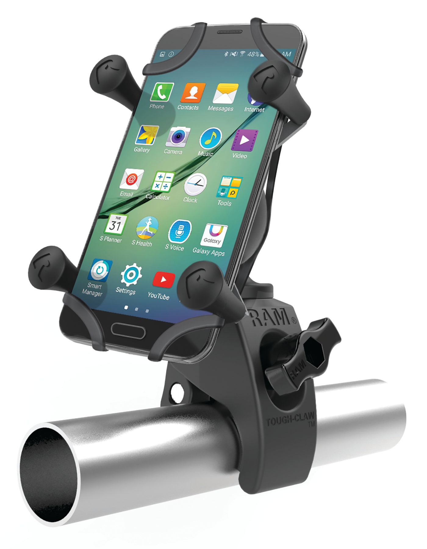 RAM Mounts Motorrad-Halterung mit X-Grip Halteklammer für Smartphones  (Tough Claw)
