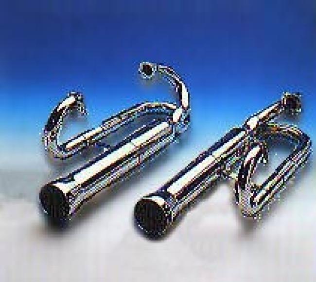 Exhaust system 4 into 2 Chrome,silencer 